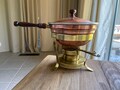 Vintage copper and brass fondue set