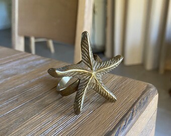 Brass starfish napkin ring