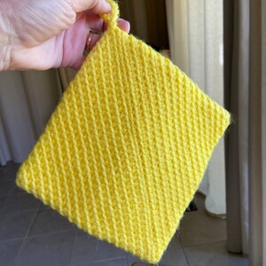 Vintage crocheted yellow potholder
