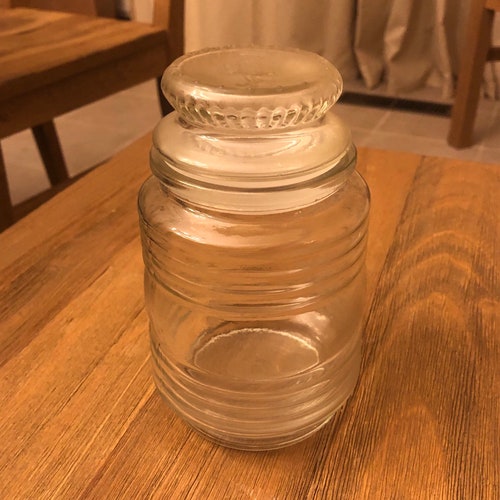Vintage 1981 Planters Peanut Glass Jar With Lid Etsy