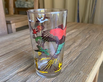 Vintage hunting scene glass