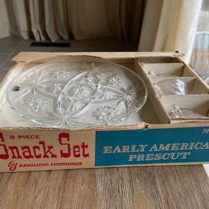 Vintage Anchor Hocking snack set