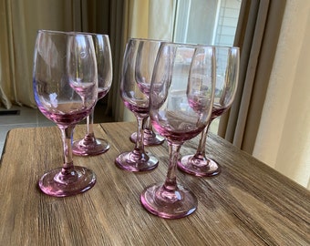 Libbey pink wine glasses (Set of 11 )