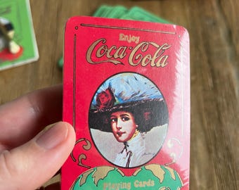 Vintage Coca Cola playing cards in tin