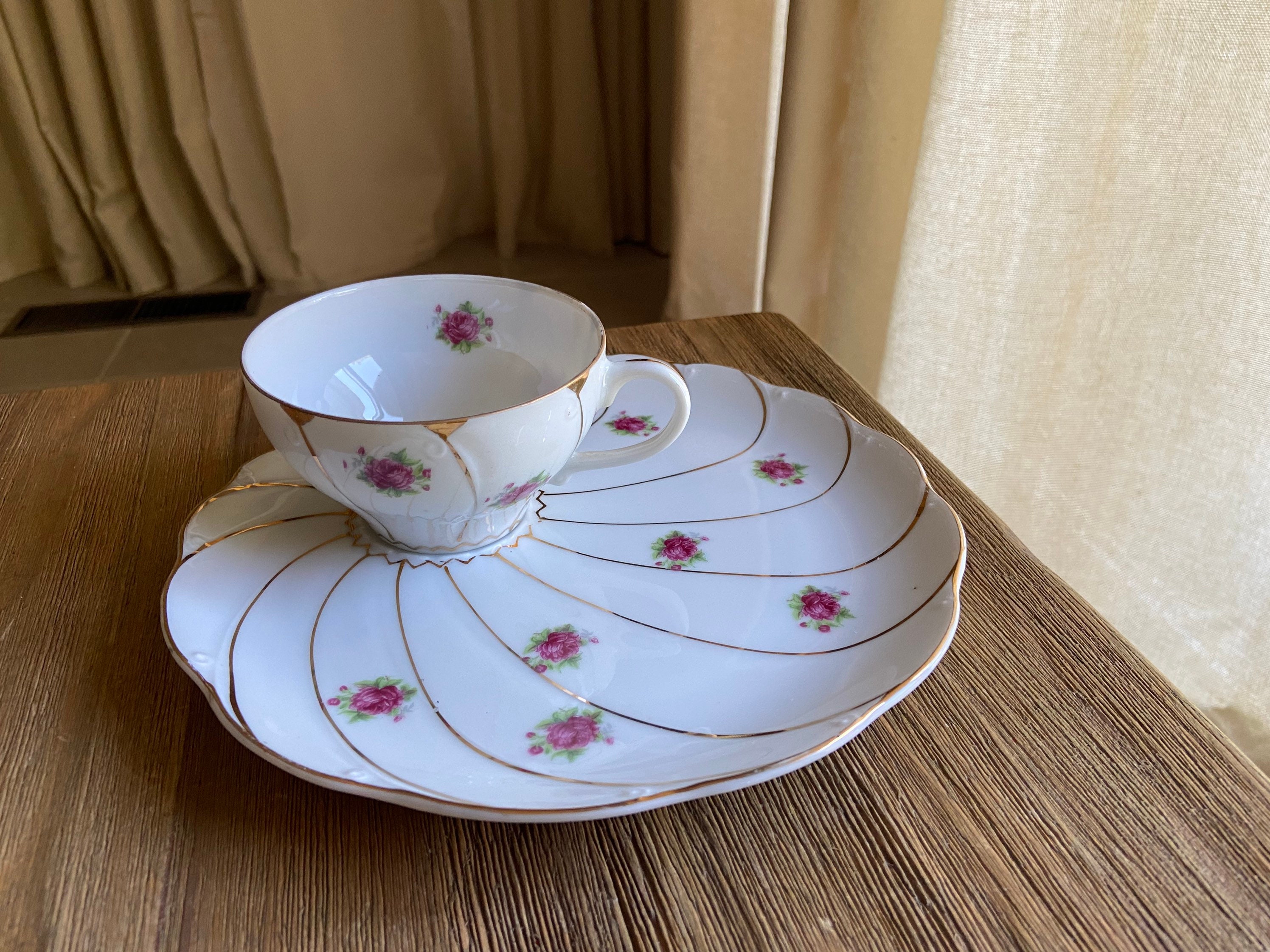 Vintage Tea Cup With Snack Plate Etsy