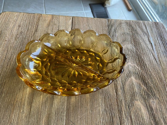 Coupe saladier plat ovale verre vintage - Arts de la table