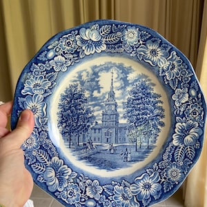 Vintage Liberty Blue Staffordshire dinner plate