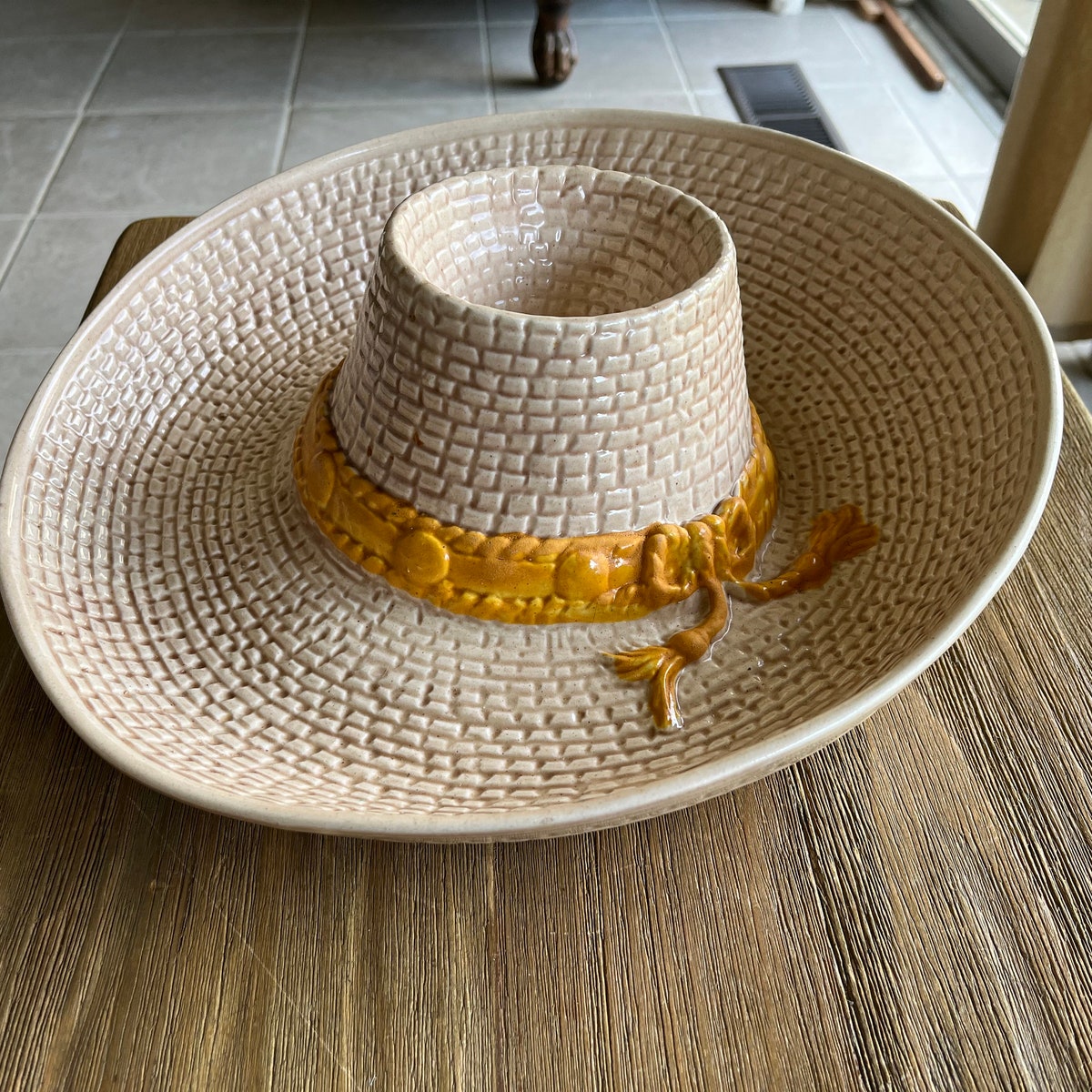 Vintage Mexican Hat Chip and Dip Bowl - Etsy