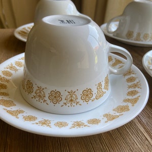 Vintage Butterfly Gold cups and saucers (4 sets)