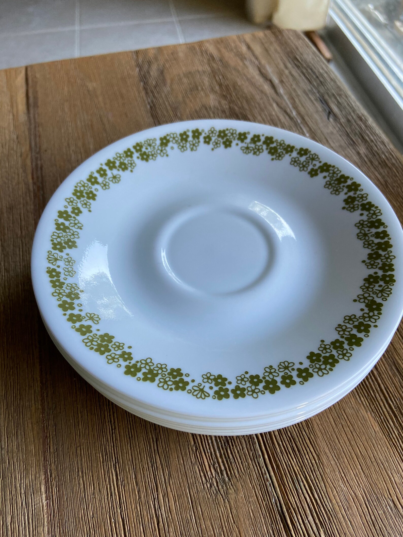 Vintage Corelle Crazy Daisy saucers Etsy