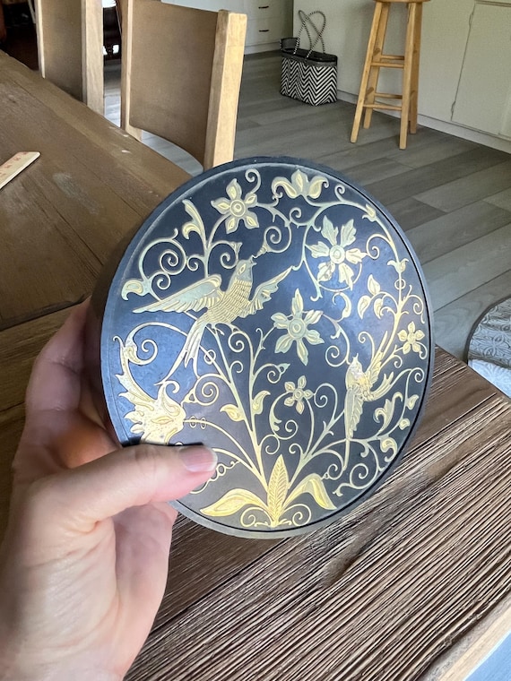 Vintage Solid Brass Oneida round Box - image 5