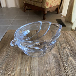 Vintage Mikasa crystal leaf bowl