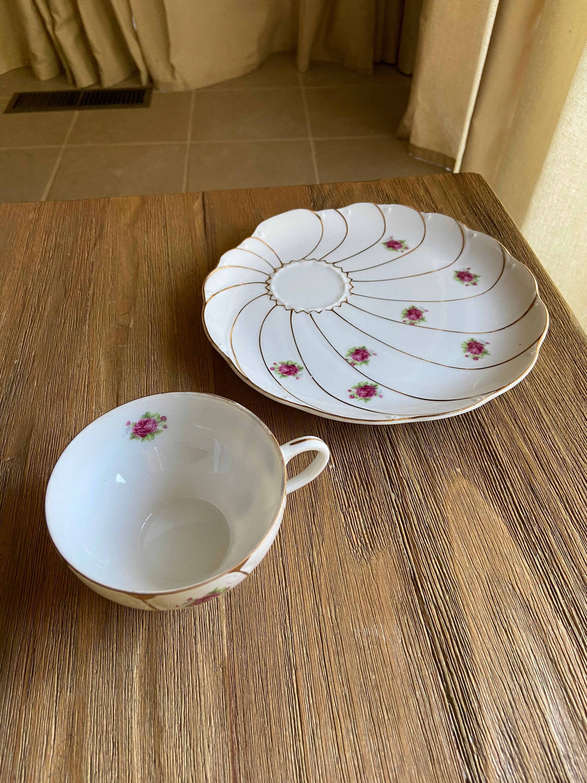 Vintage Tea Cup With Snack Plate Etsy