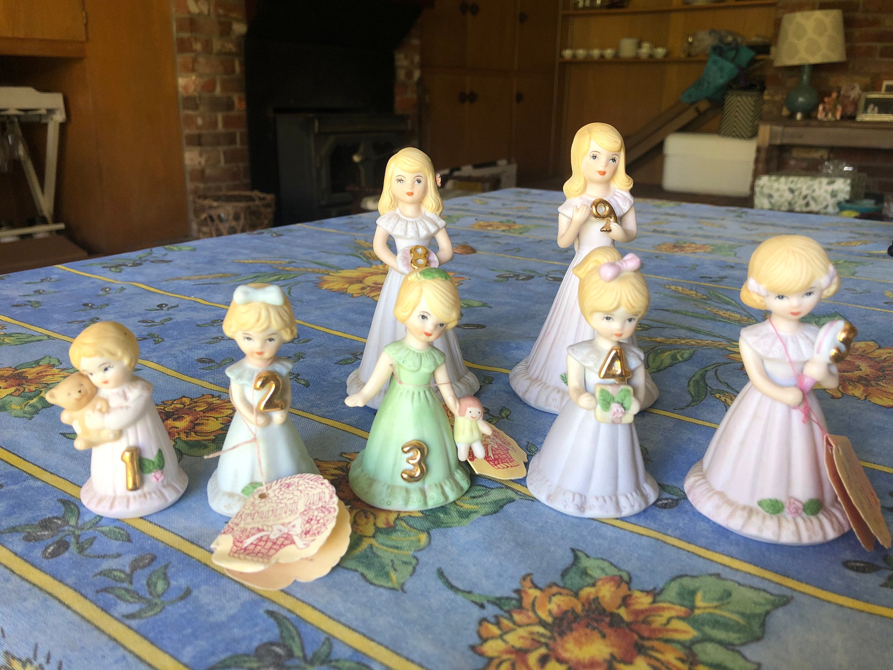 Vintage Enesco birthday girl figurines Etsy