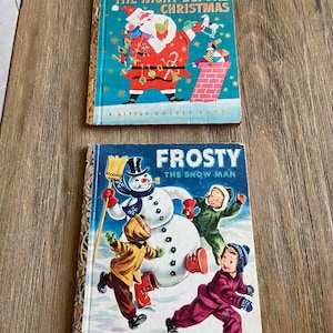 Vintage Frosty the Snowman and The night before Christmas Little a golden books