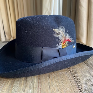 Wool hat with feathers