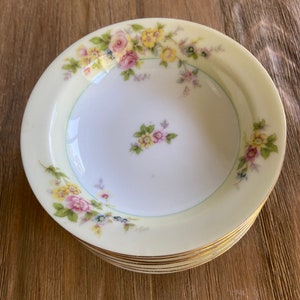 Vintage Japanese floral dessert bowls (9)