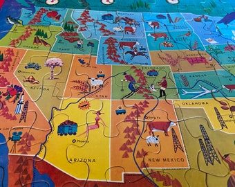 1965 US Map Puzzle - Etsy