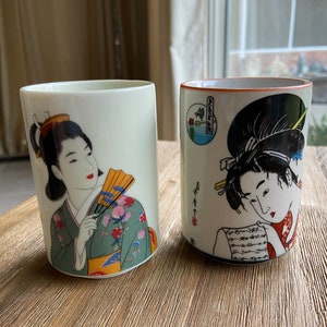 Vintage mismatched Asian cups
