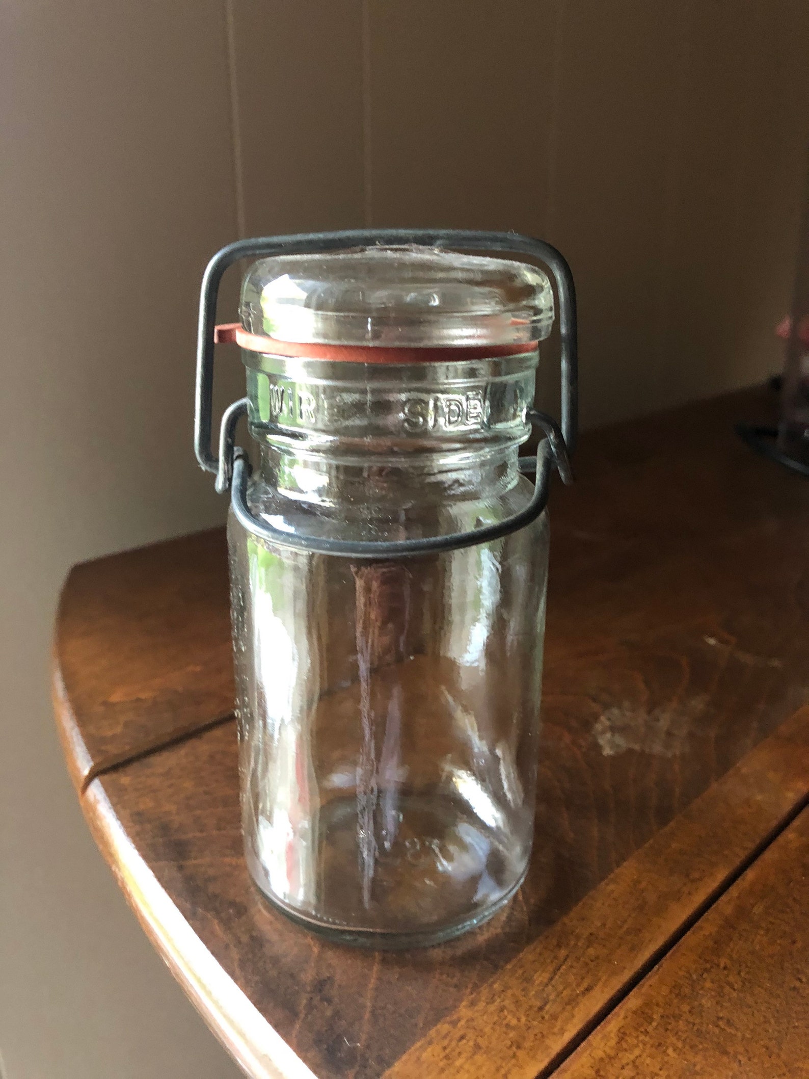 Vintage Small Canning Jar With Glass Lid Etsy