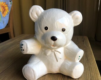 Vintage teddy bear planter