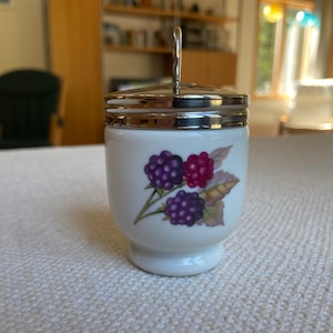 Royal Worcester egg coddler (peach berry)
