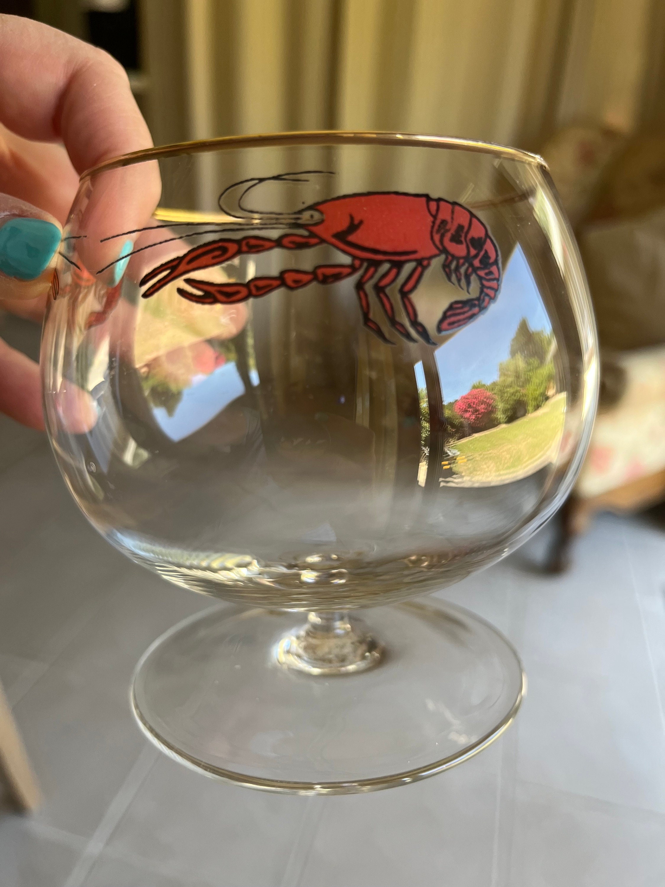 Vintage shrimp cocktail footed bowls (4)