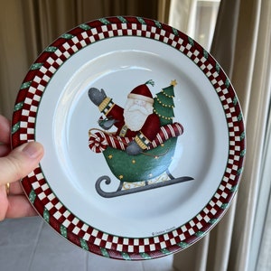 Vintage Sakura Santa’s Spirit Debbie Mumm salad plates (2)