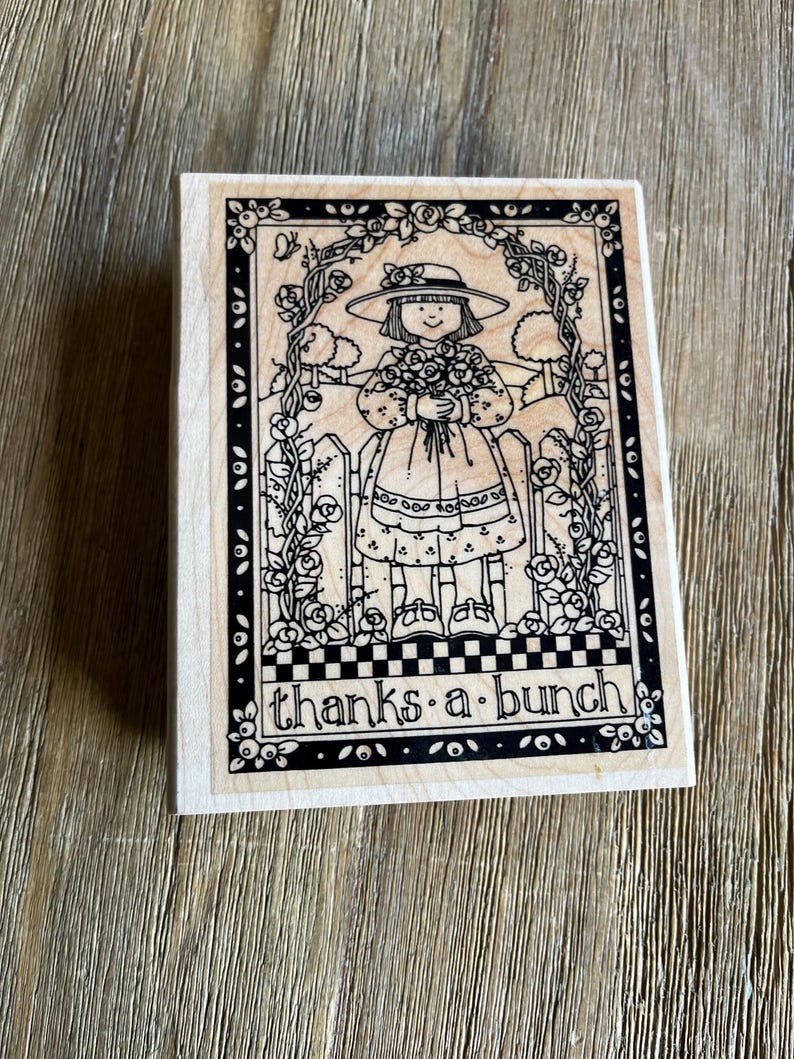 Vintage Thanks a Bunch Block Stamp - Etsy