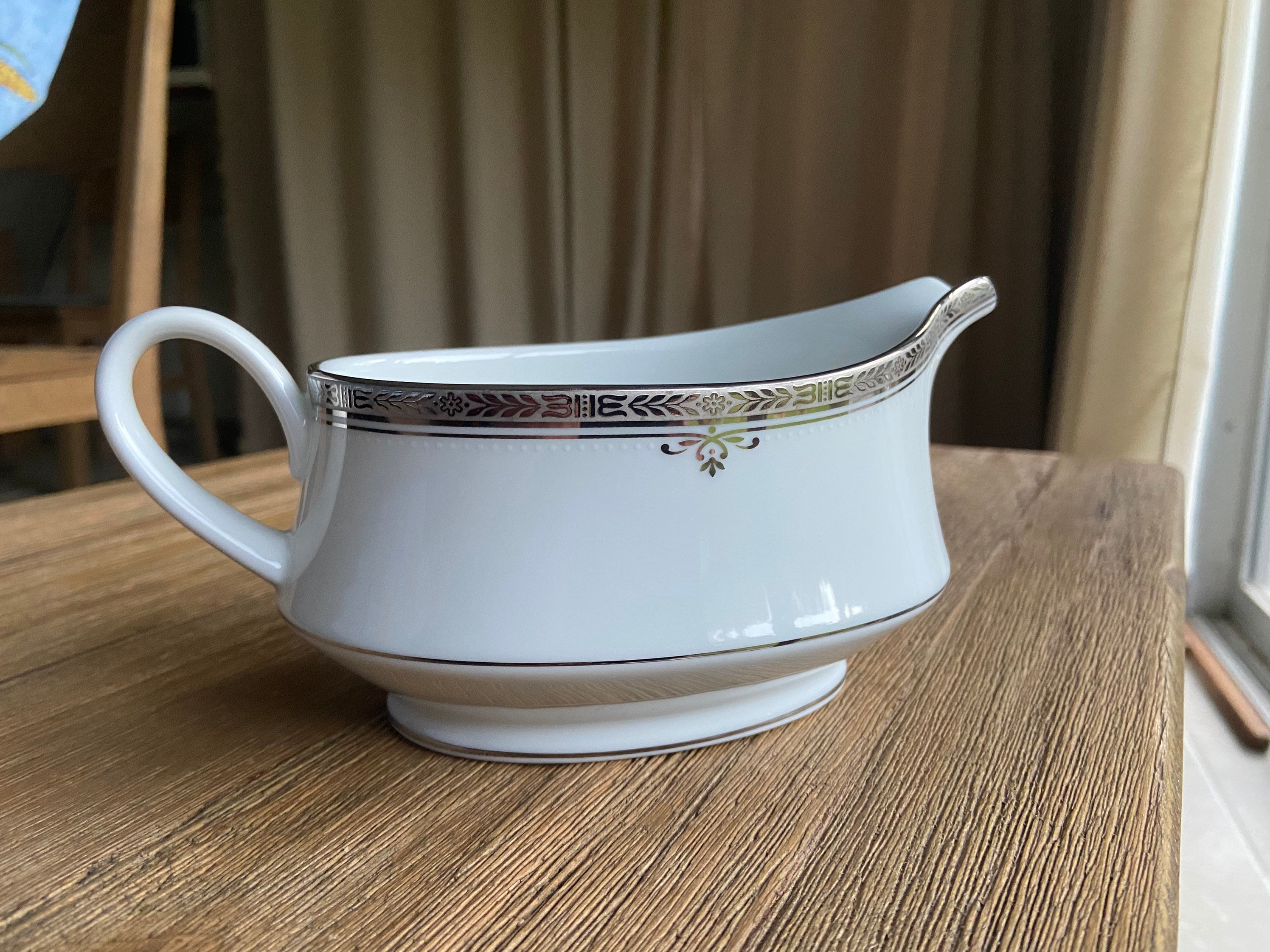 Vintage Noritake Buckingham Platinum gravy boat with under Etsy