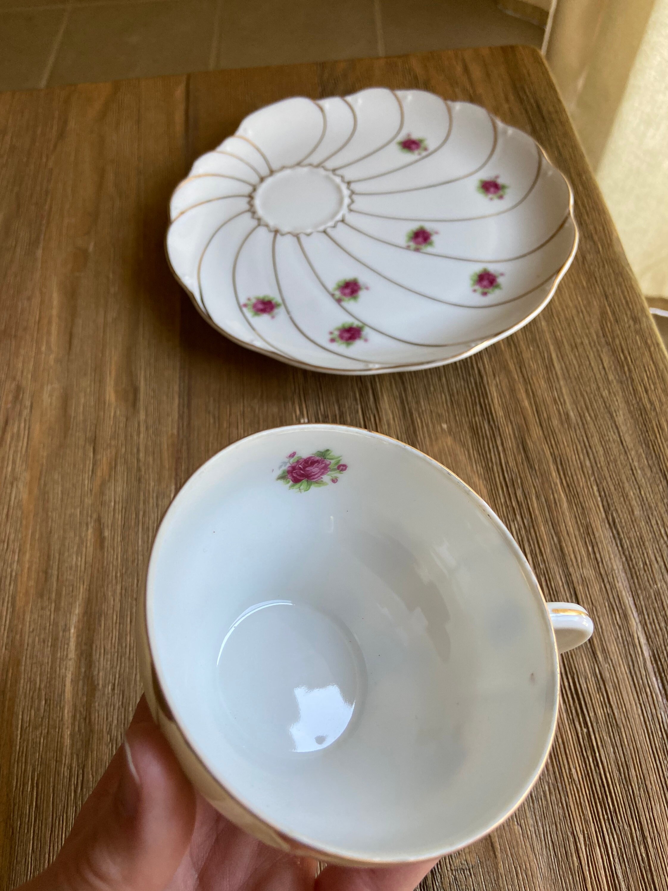 Vintage Tea Cup With Snack Plate Etsy
