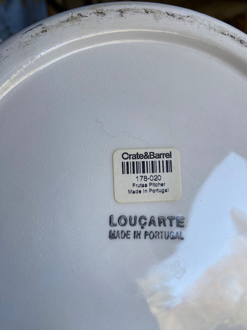 Crate and Barrel Fruits Ceramic Pitcher Etsy Denmark