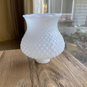 Vintage milk glass hobnail tulip