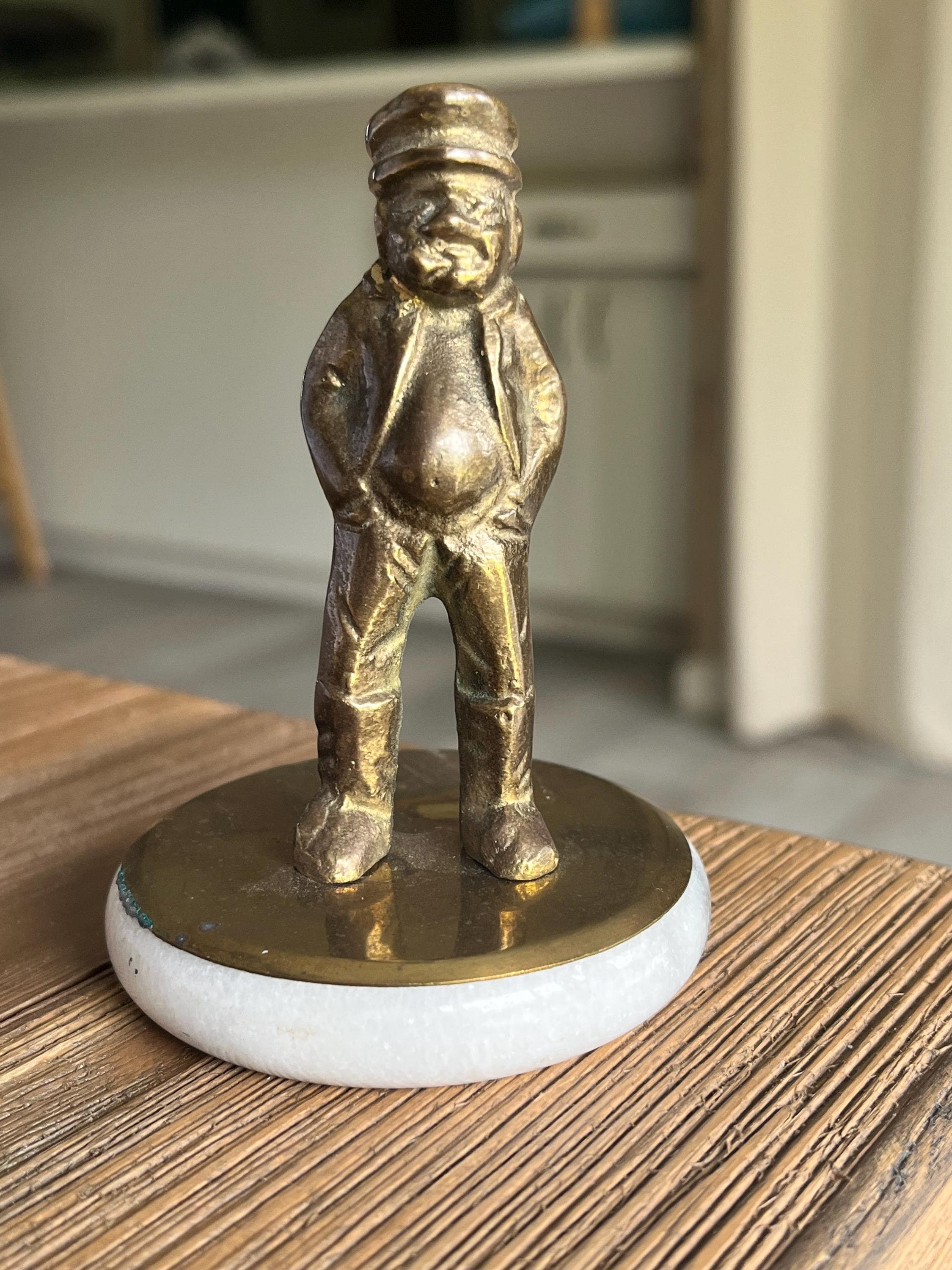 Brass Fisherman Figurine - Etsy