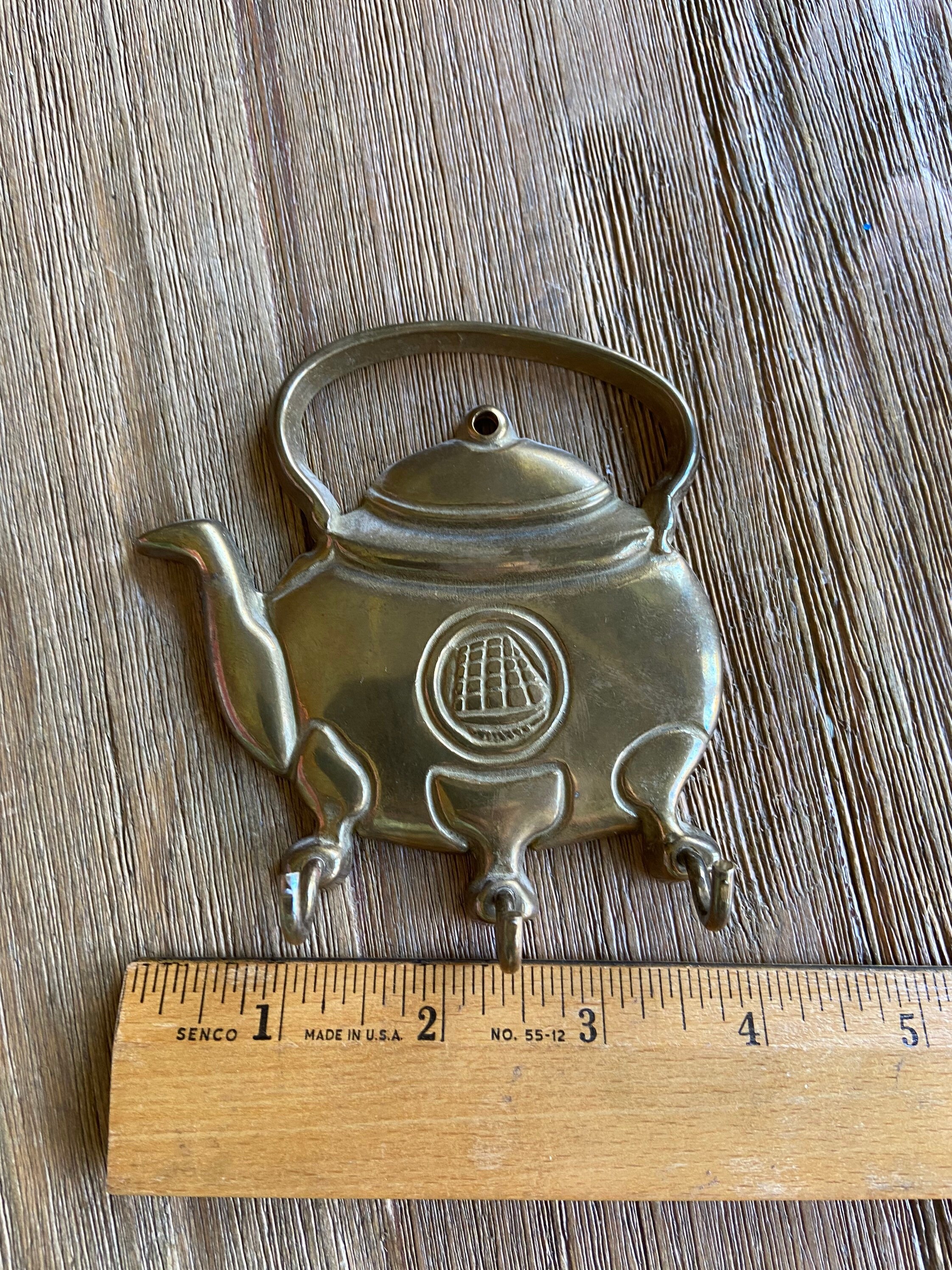 Vintage Brass Teapot Key Holder Etsy