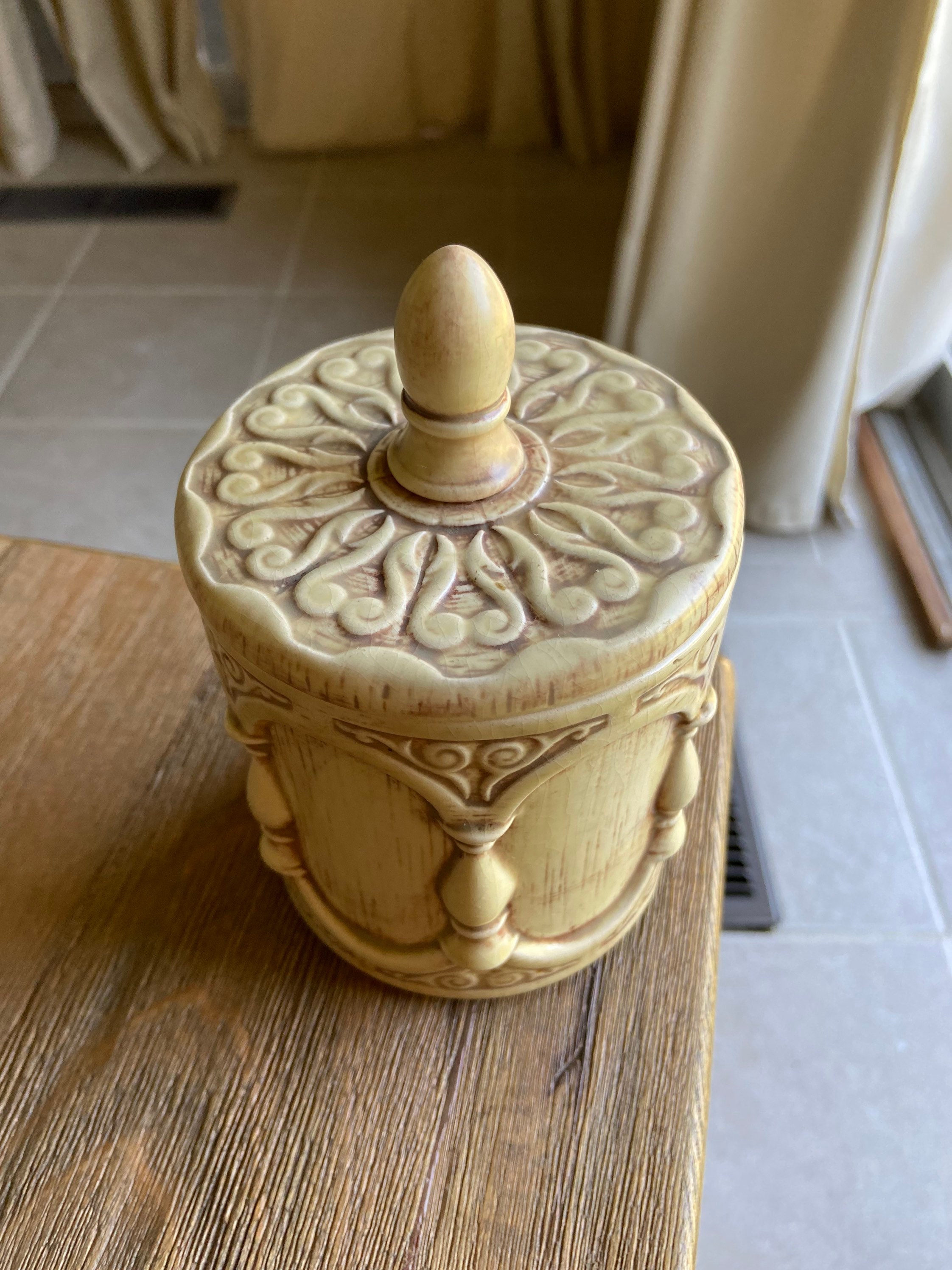 Vintage Ceramic Jar With Lid Etsy