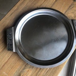 Vintage stainless steel round tray