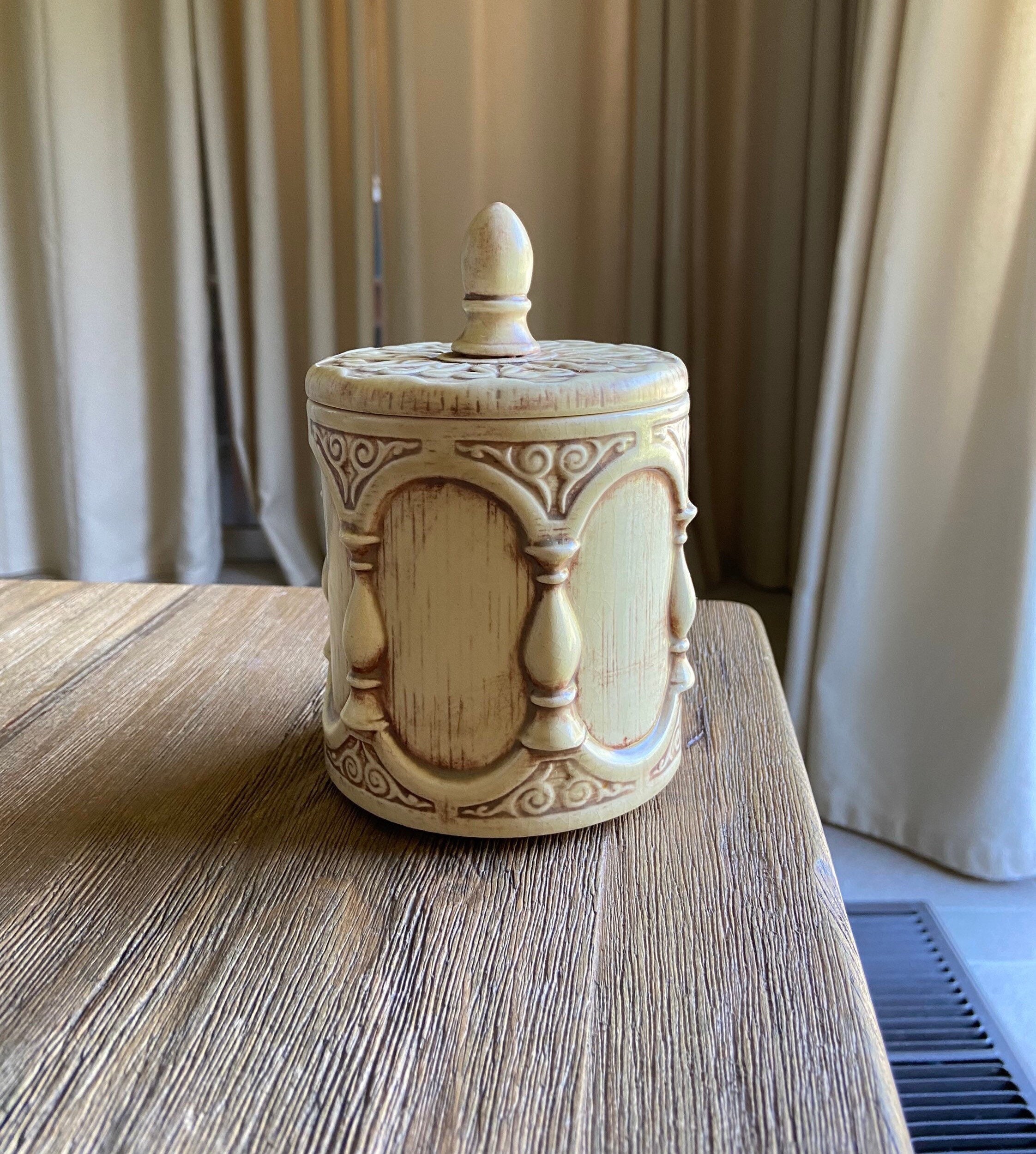 Vintage Ceramic Jar With Lid Etsy