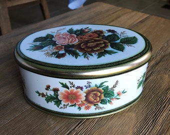 Vintage Meister floral tin