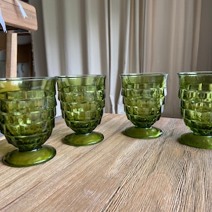 Vintage Whitehall green goblets (4)
