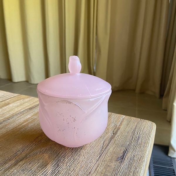Pink Glass Jar Etsy