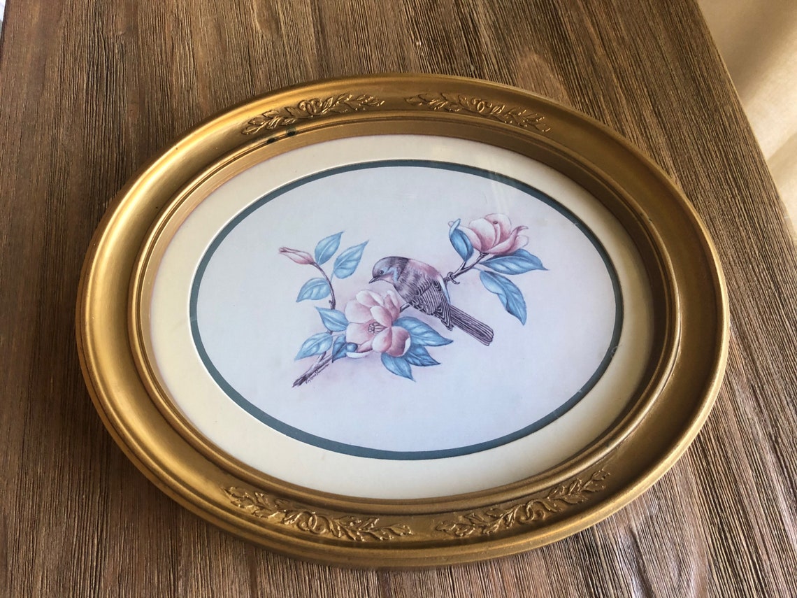 Vintage Homco Oval Wall Art | Etsy