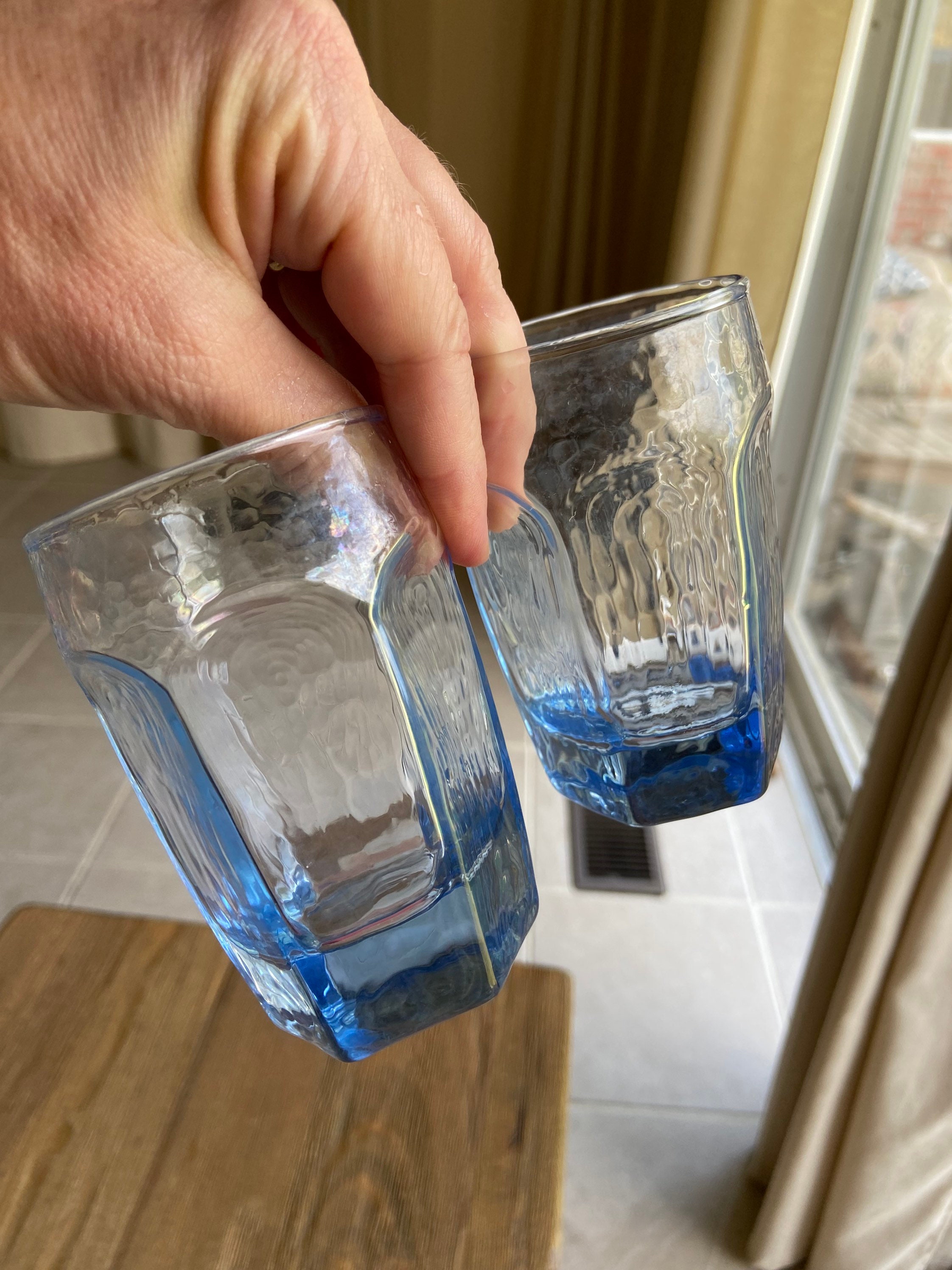 Light blue Libbey juice glasses Etsy