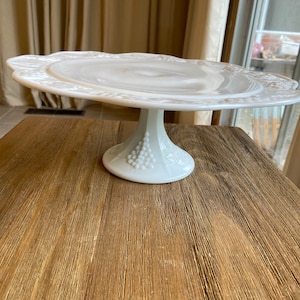 Vintage milk glass cake stand