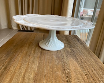 Vintage milk glass cake stand