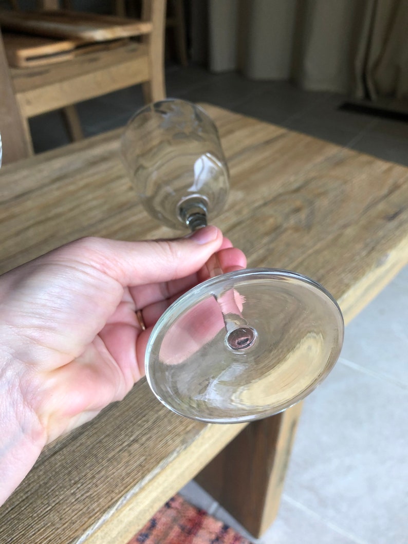 Vintage etched glass flutes