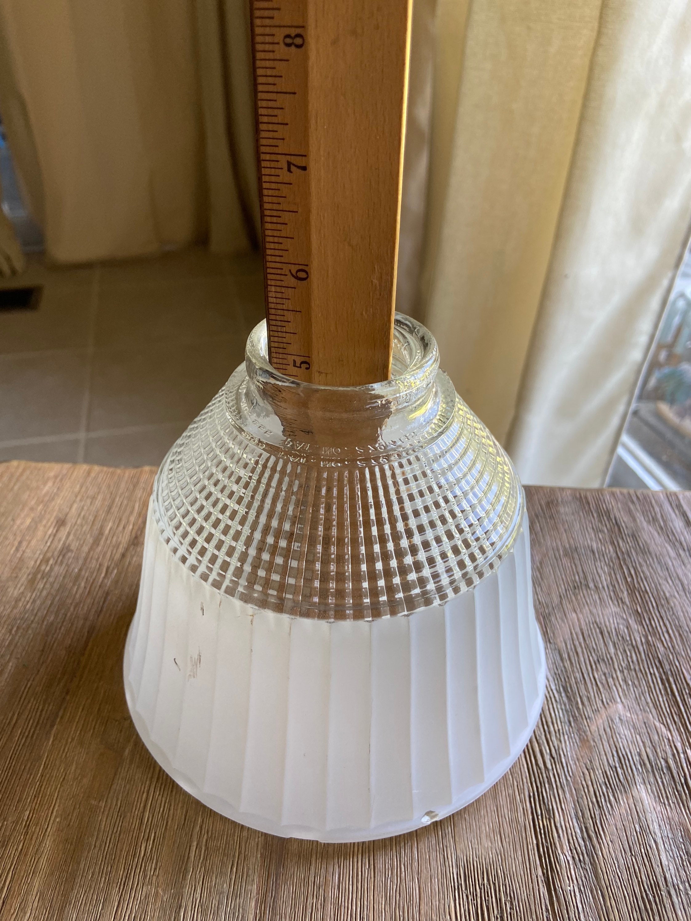 Vintage Frosted Glass Light Fixture Etsy