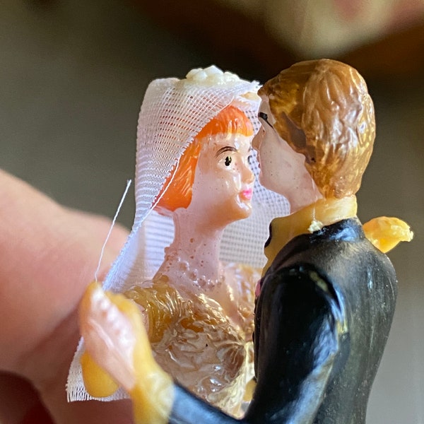 Vintage small wedding cake topper
