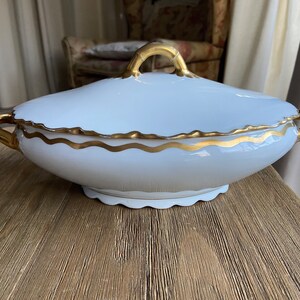 Vintage Austrian white and gold tureen