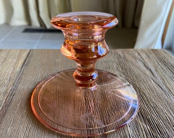 Pink glass candleholder